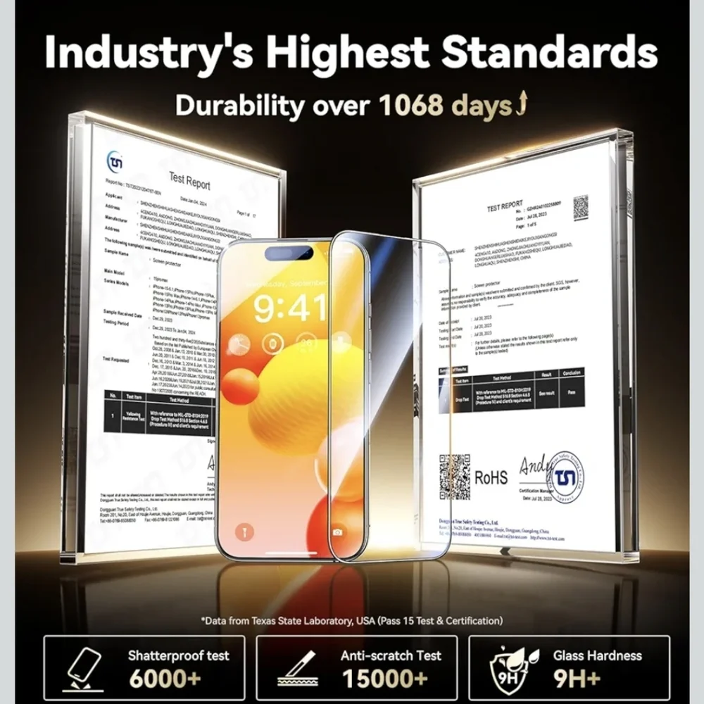 NIB OPXYL 9H+ Glass for iPhone 15 Pro Max Privacy Screen Protector (2 Pack)